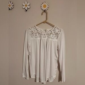 Philosophy Women’s Lace White Long Sleeve Blouse Size Small